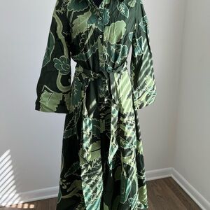 Zara Green Floral Maxi Dress